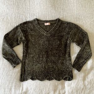 Green chenille sweater